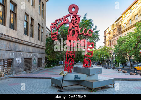 Yerevan, Armenia. Agosto 17, 2018. " Prenota il tuo futuro" da D. Minsyan, 2012. Foto Stock