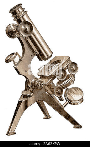 Istologia - XIX secolo attrezzature microscopio - Watson Edinburgh studenti microscopio" Foto Stock