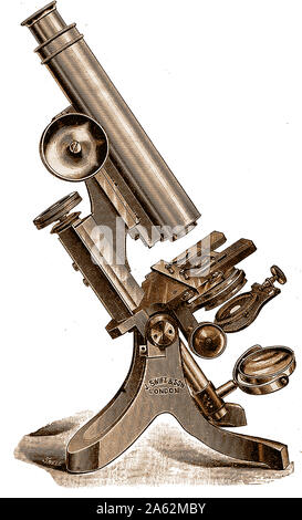 Istologia - XIX secolo attrezzature microscopio - microscopio rondoni Foto Stock