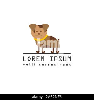 Modello logo cane. Carino logotipo puppy Illustrazione Vettoriale