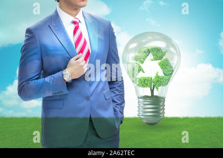 L'energia verde anc ecologia nozione di imprenditore Foto Stock