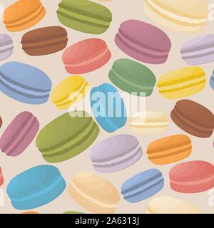 Icona vettore illustrazione logo per pila macaron colorati, beni cotti al forno al mattino la prima colazione. Macaron disegno costituito da dolce naturale francese dessert Illustrazione Vettoriale