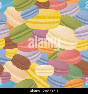 Icona vettore illustrazione logo per pila macaron colorati, beni cotti al forno al mattino la prima colazione. Macaron disegno costituito da dolce naturale francese dessert Illustrazione Vettoriale