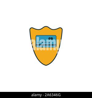 La sicurezza della carta di credito icon set. Quattro elementi in diversi stili dal denaro raccolta di icone. Creative carta di credito le icone di protezione riempito, contorno Illustrazione Vettoriale