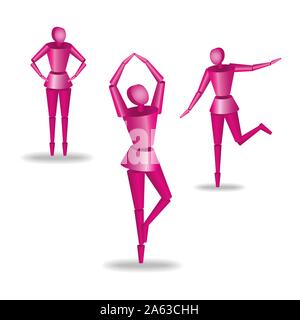 Il vettore isolato Mannequin femmina Illustrazione Vettoriale