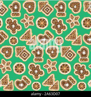 Biscotti di Natale Seamless pattern di sfondo. Illustrazione Vettoriale