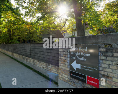 Frank Lloyd Wright Casa e studio. Oak Park, Illinois, Stati Uniti d'America. Foto Stock