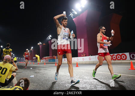 Doha in Qatar. 29Sep, 2019. Shot dettagliati : atletica leggera IAAF World Championships Doha 2019 uomini 50km di corsa a piedi Al Khalifa International Stadium di Doha, Qatar . Credito: YUTAKA AFLO/sport/Alamy Live News Foto Stock