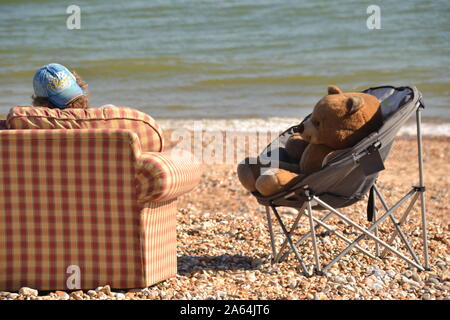 Spiaggia di Bexhill-on-Sea Foto Stock