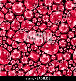 Seamless colorate Pietre preziose Diamanti pattern. Gioielli di lusso. sfondo Foto Stock