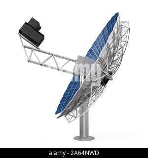 Riflettore parabolico a collettore solare isolato Foto Stock