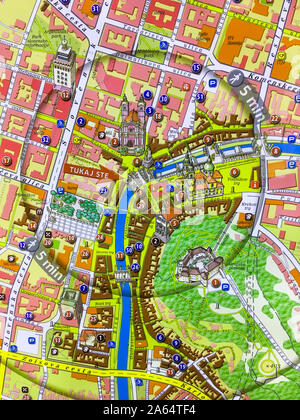 Mappa Turistica del centro della città di Lubiana, Slovenia Foto Stock