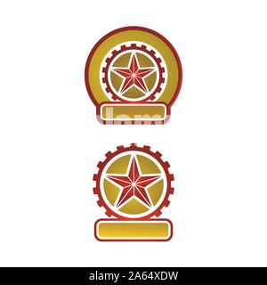 Creative emblema distintivo texas vettore star logo design insegne Illustrazione Vettoriale