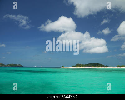 Isola di sabbia, Carriacou, Grenadine, isole Windward, Caraibi orientali Foto Stock