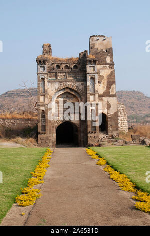 Forte di Daulatabad, all'interno della struttura di edificio, nel distretto di Aurangabad, Maharashtra Foto Stock