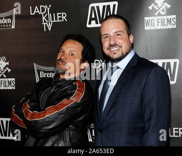 Las Vegas, NV, Stati Uniti d'America. 23 Ott, 2019. Michael Su, Jeremy Spencer presso gli arrivi per LADY KILLER TV Premiere, Brenden Theatre al Palms Casino Resort di Las Vegas, NV Ottobre 23, 2019. Credito: JA/Everett raccolta/Alamy Live News Foto Stock