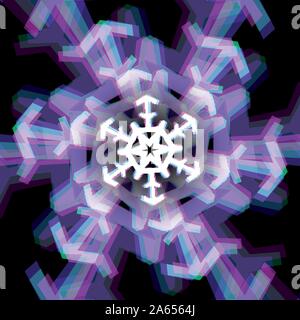 Natale segno del fiocco di neve con aberrazioni Illustrazione Vettoriale