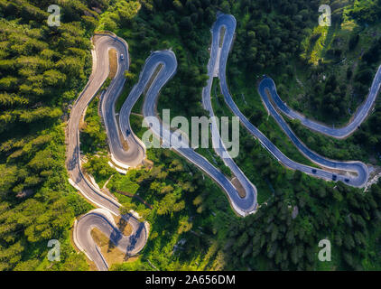 Vista aerea del Maloja pass road in Svizzera Foto Stock