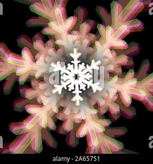 Natale segno del fiocco di neve con aberrazioni Illustrazione Vettoriale