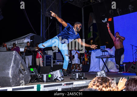 Marvin Swappi Davis si esibisce al Carnevale di Miami nel 2019 Foto Stock