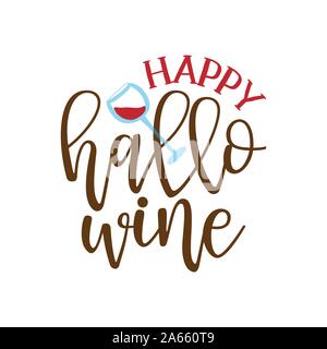 Felice Hallo vino (Halloween)- disegnati a mano illustrazione vettoriale. Colore di autunno poster. Buon per il rottame prenotazione, poster, biglietti di auguri, banner, tessili, Illustrazione Vettoriale