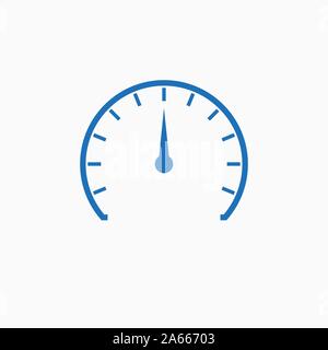 Velocità, icona del tachimetro. Illustrazione Vettoriale, design piatto Illustrazione Vettoriale