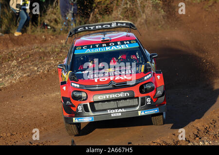 Salou, Catalogna, Spagna. 24 ott 2019. Campionato del Mondo Rally, il Rally di Spagna, Pre event Shakedown; Esapekka Lappi (FIN) e Janne FERM (FIN) nella loro CITROEN TOTAL WRT/CITROEN C3 WRC durante il Rally Spagna shakedown - Editoriale usare carte di credito: Azione Plus sport/Alamy Live News Foto Stock