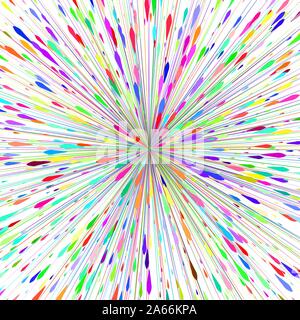 Raggi di luce. Fumetto colorato sfondo linee radiali. Timbro rettangolare per la carta. Grafica Manga o anime speed. Illustrazione del vettore di esplosione. Elemento a raggi solari o a stella Illustrazione Vettoriale