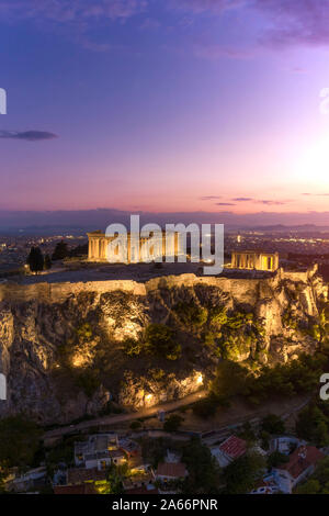 La Grecia, Atene, vista aerea del Partenone Foto Stock