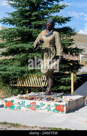 Immagini di Sacajawea's Memorial site presso il Cimitero di Sacajawea, Fort Washakie, Wyoming negli Stati Uniti. Foto Stock