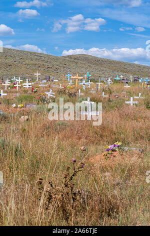 Immagini di Sacajawea il luogo di sepoltura al Cimitero Sacajawea, Fort Washakie, Wyoming negli Stati Uniti. Foto Stock