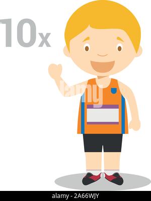 Sport cartoon illustrazioni vettoriali: Decathlon Illustrazione Vettoriale