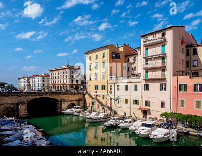 Canale di Venezia Nuova, Livorno, Toscana, Italia Foto Stock