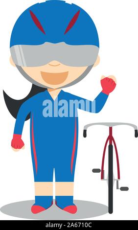 Sport cartoon illustrazioni vettoriali: ciclismo su pista (femmina) Illustrazione Vettoriale