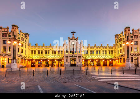 Estacio del Nord stazione ferroviaria, Valencia, Comunidad Valenciana, Spagna Foto Stock