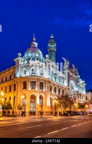 Posta Centrale edificio art nouveau, Valencia, Comunidad Valenciana, Spagna Foto Stock