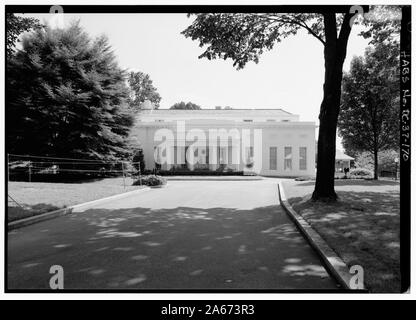 170. Ala Ovest; vista di elevazione del Nord; 170. Ala Ovest; vista di elevazione del nord - la Casa Bianca, 1600 Pennsylvania Avenue, Northwest, Washington, Distretto di Columbia, DC; Foto Stock