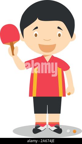 Sport cartoon illustrazioni vettoriali: tennis da tavolo Illustrazione Vettoriale