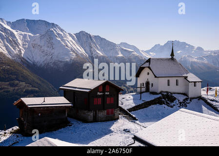 Funivie di Bettmeralp ed Impianti in den Berner Alpen, Vallese, Svizzera, Europa Foto Stock