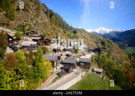 Funivie di Bettmeralp ed Impianti in den Berner Alpen, Vallese, Svizzera, Europa Foto Stock