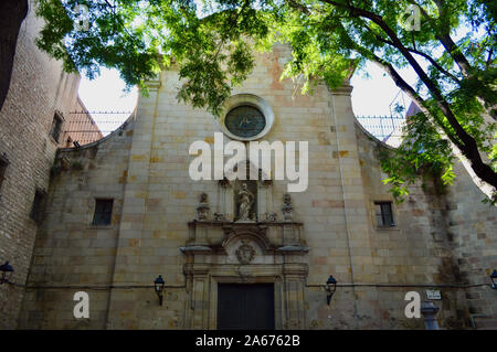 Plaça de Sant Felip Neri in Barcellona, Spagna Foto Stock