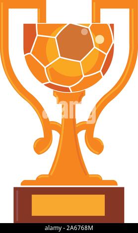 Trofeo Pallone da calcio logo squadra con stile moderno concetto di vettore Illustrazione Vettoriale