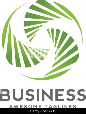 Logo Creative Palm Leaf swirl identità aziendale elemento di design Illustrazione Vettoriale