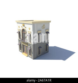 Un 3D render di un edificio commerciale Foto Stock