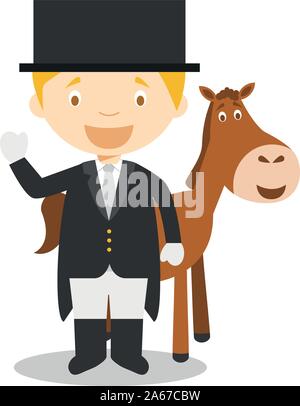 Sport cartoon illustrazioni vettoriali: Equestrian Dressage Illustrazione Vettoriale