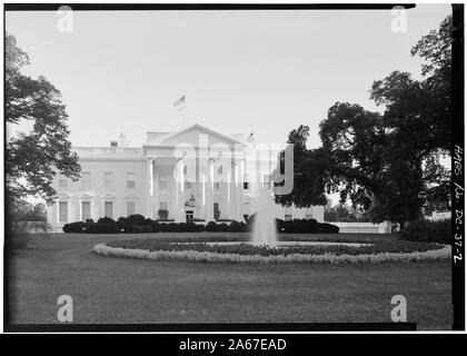 Casa Bianca a Nord Portico; 4. Parte anteriore del nord - la Casa Bianca, 1600 Pennsylvania Avenue, Northwest, Washington, Distretto di Columbia, DC HABS 134-4; Foto Stock