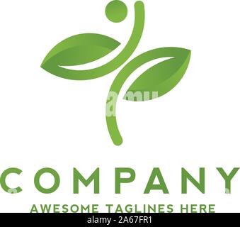 Germoglio foglia verde isolato su sfondo bianco. Icona del germoglio semplice segno. Illustrazione Vettoriale