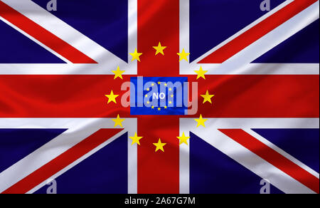 Brexit, Euroflagge, Flagge, Vereinigtes Koenigreich, UK, Grossbritannien, Eurostars, Foto Stock