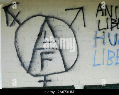 Animal Liberation Front graffiti Foto Stock