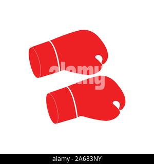 Red guantoni da pugilato senza mani su bianco Illustrazione Vettoriale